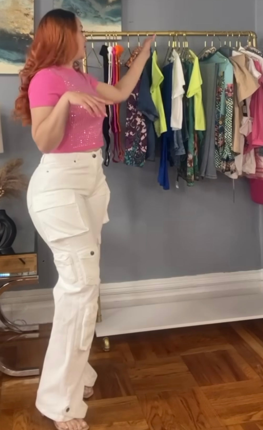 Pantalón cargo blanco