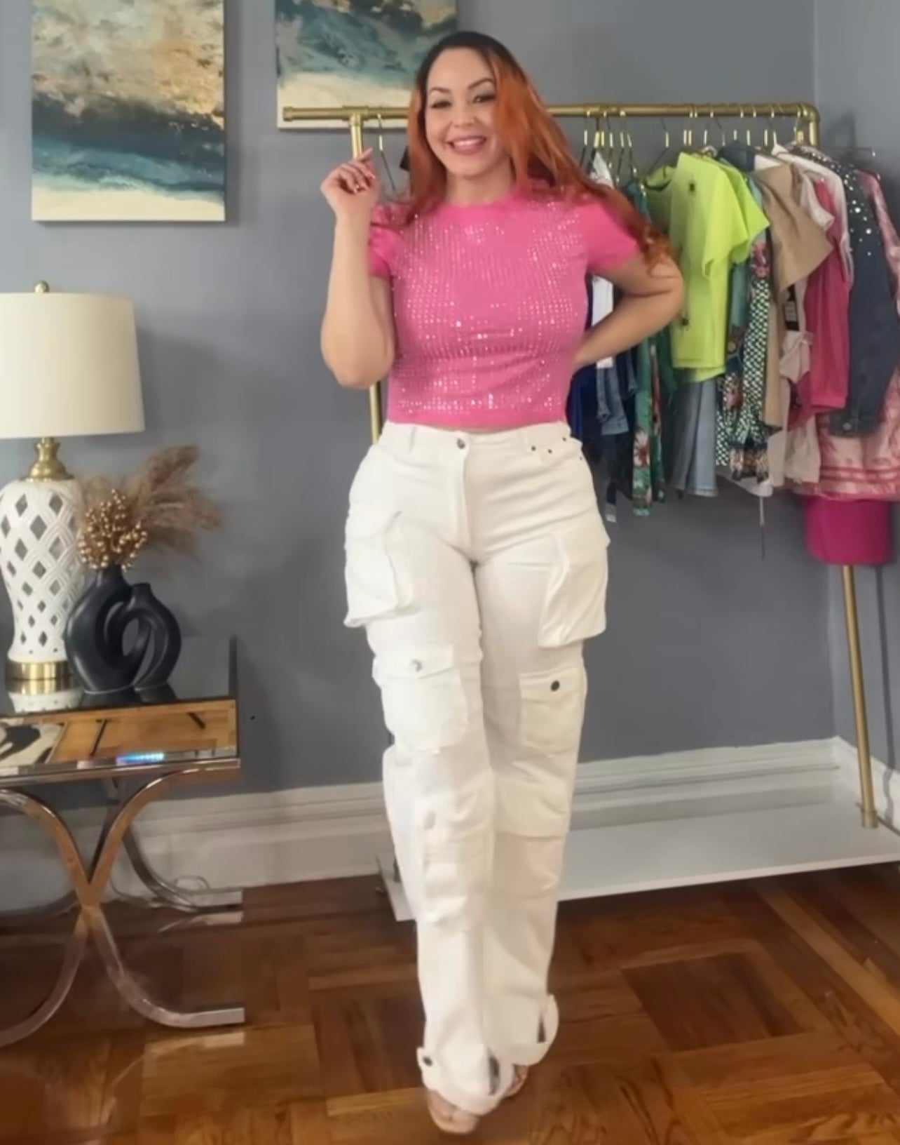 Pantalón cargo blanco
